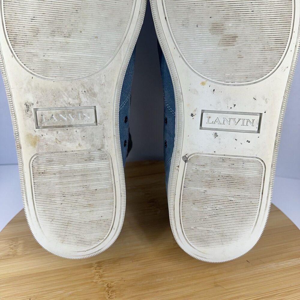 Lanvin DBB1 Suede And Patent Leather Sneakers Shoes Men's Size 12EU 13US Gray - Picture 15 of 15